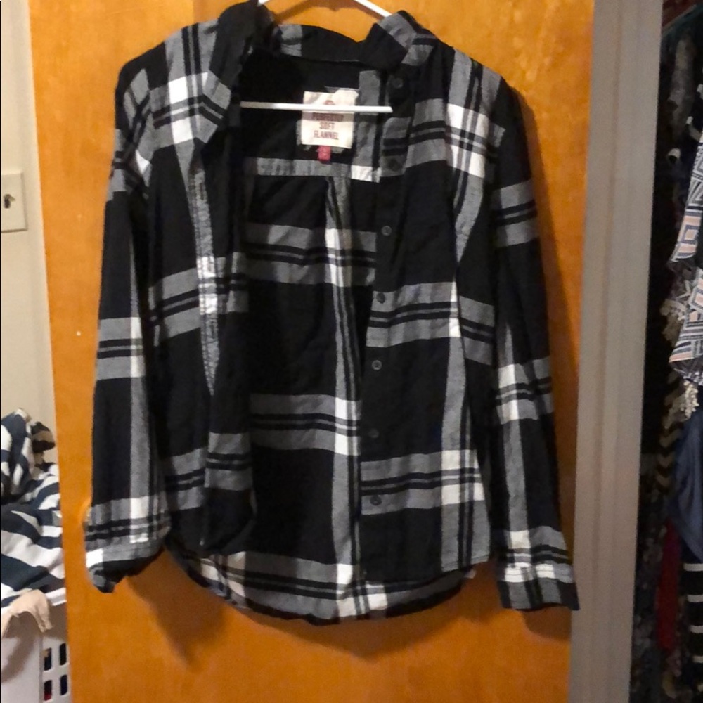Black and white plaid shirt